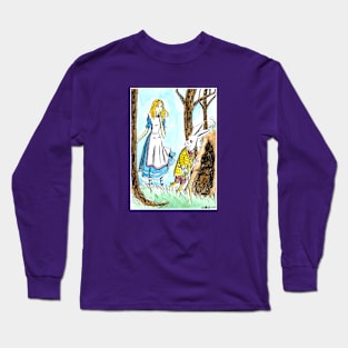 Alice and the White Rabbit Long Sleeve T-Shirt